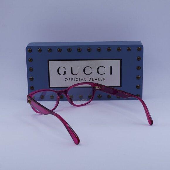 Gucci GG0717O 004 Rectangle Eyeglasses 47mm – Transparent Pink - Picture 5 of 9